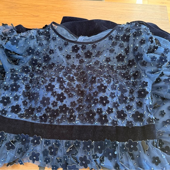 Mac Duggal Tea Length Gown, Midnight Blue sz 14 - Picture 7 of 9